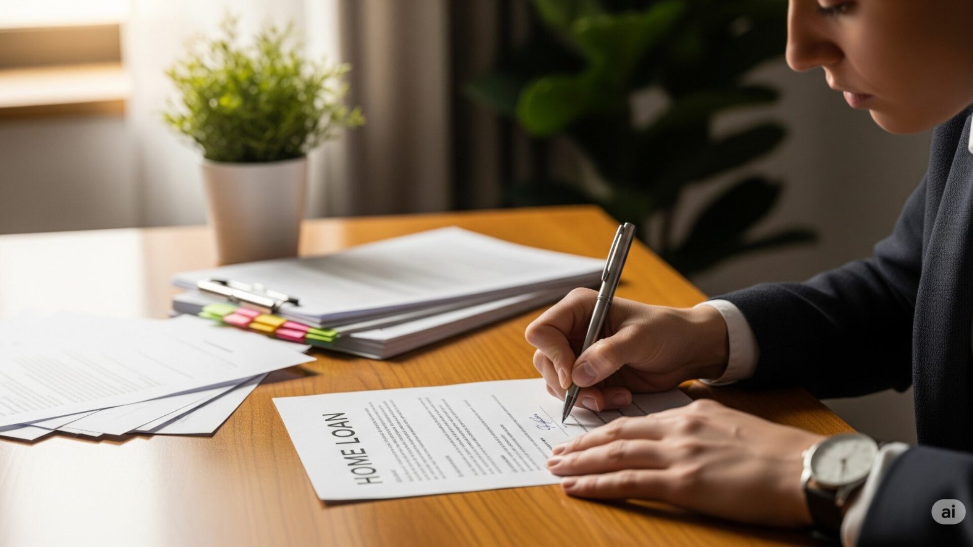 Person signing a legal document