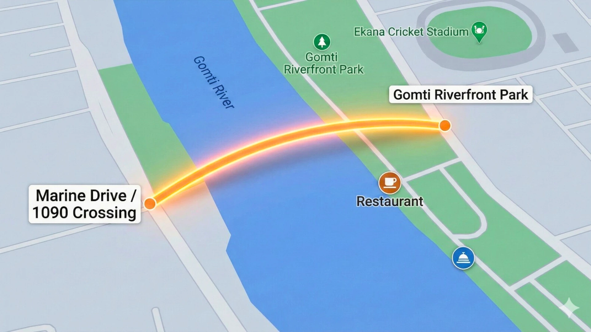 Location Map of Lucknow Pedestrian Bridge