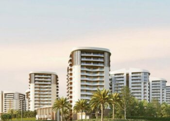 A closer view of Rishita Serenity's modern towers and main entrance.